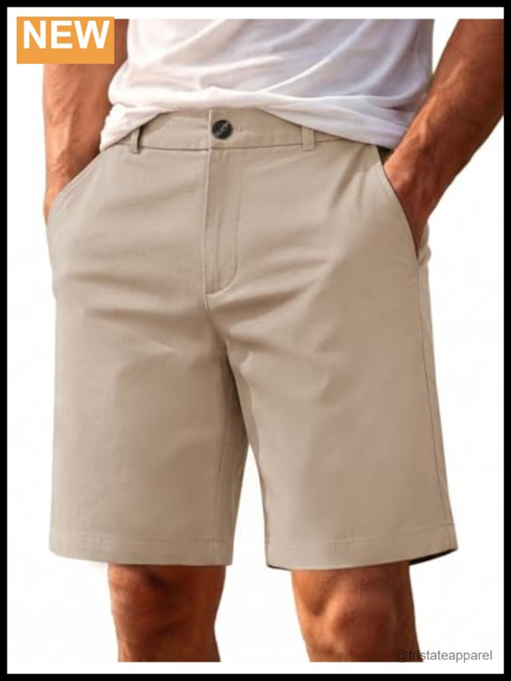 Men's Cotton Stretch 9" Flat Front Shorts with Pockets